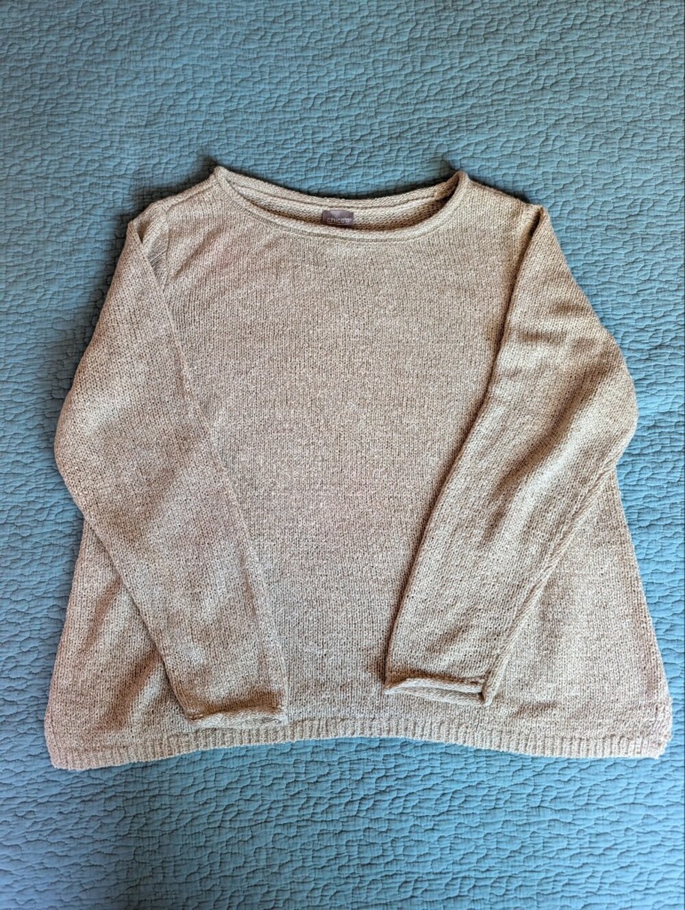 Chico's Lightweight Crewneck Sweater in Beige